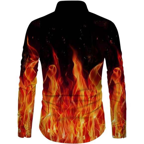 Men's Halloween 1-12 Long Sleeve Button Down Casual Slim Fit Dress Shirts - Picture 6 of 6